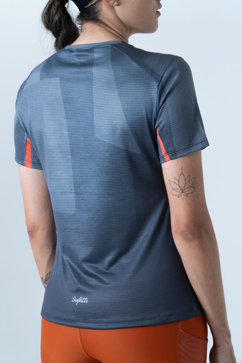 Safetti Camiseta Corrida Fem Cadence Grafito