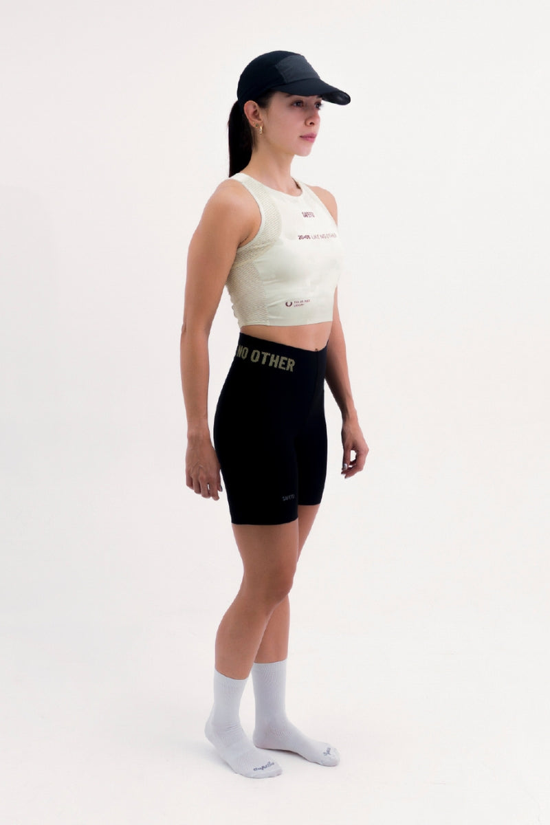 Top Corrida Fem Cropped Pocket Yellow