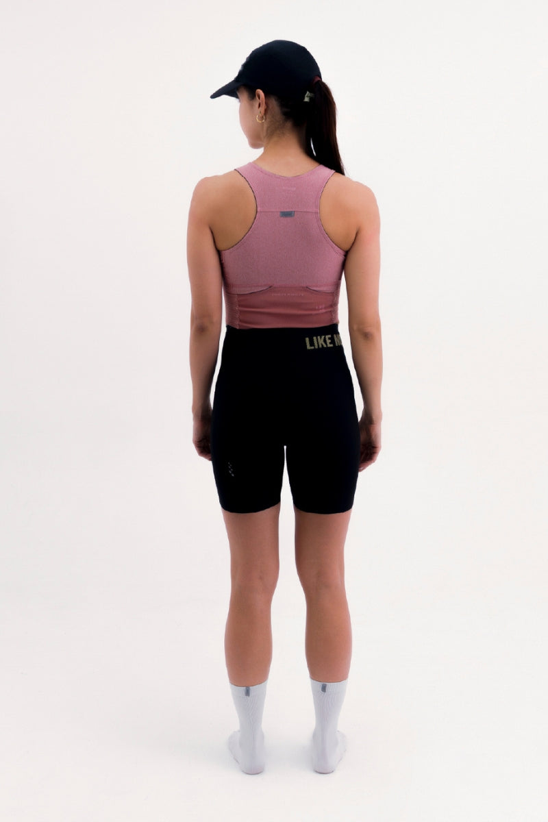 Top Corrida Fem Cropped Pocket Rose