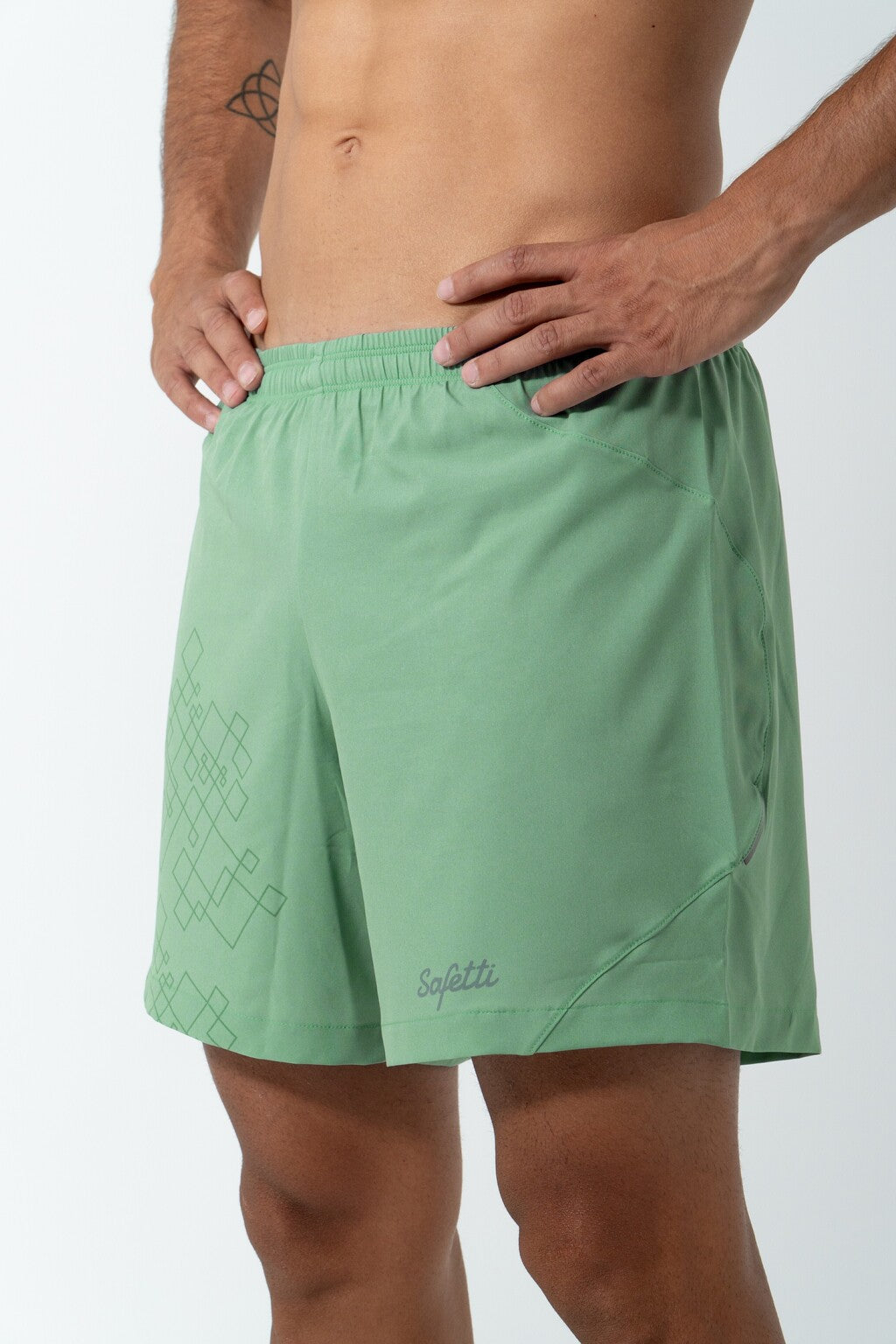 Safetti Short de Corrida Masc Venturi Light Pistachio